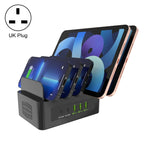 YFY-A54 100W USB + Type-C 五埠智慧充電站附手機和平板支架，美規插頭，YFY-A54