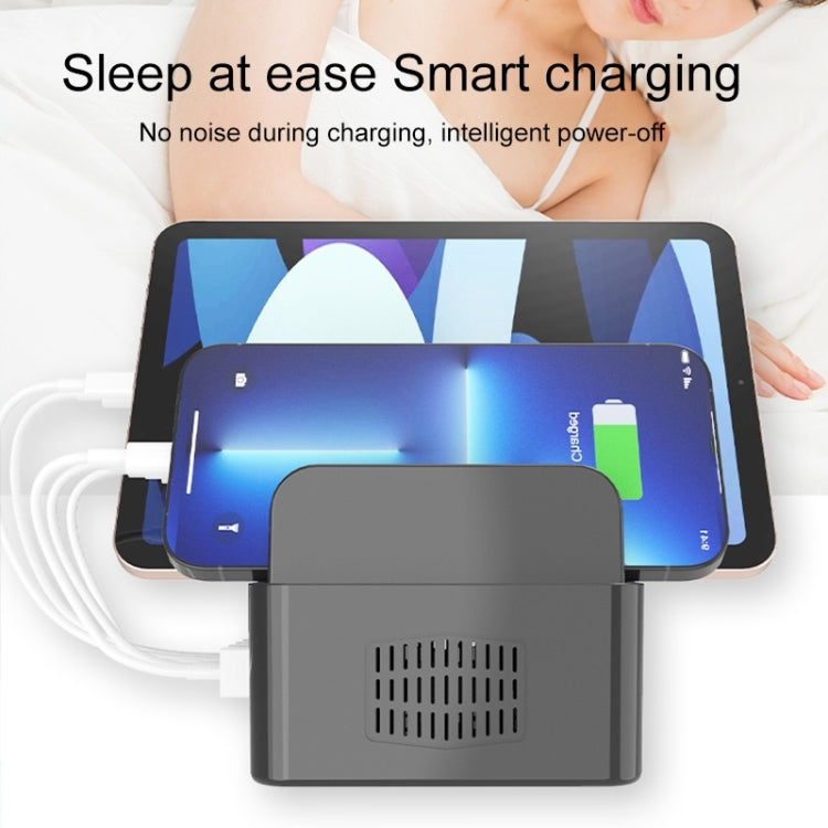 YFY-A54 100W USB + Type-C 五埠智慧充電站附手機和平板支架，美規插頭，YFY-A54