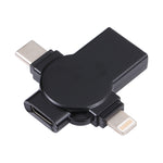 X09 4 合 1 USB 轉雙 8 Pin+USB-C/Type-C 介面 OTG 轉接器，4 合 1