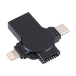 X09 4 合 1 USB 轉雙 8 Pin+USB-C/Type-C 介面 OTG 轉接器，4 合 1