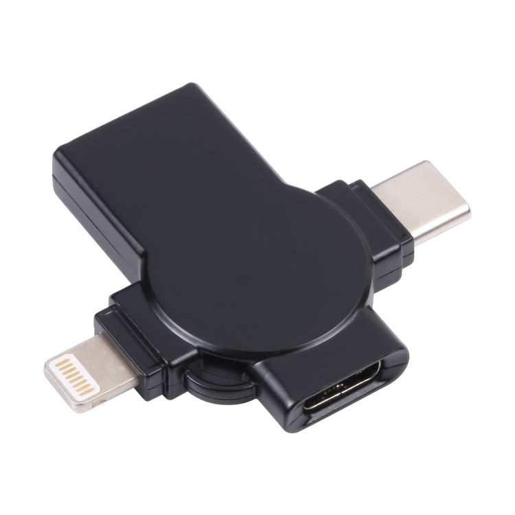 X09 4 合 1 USB 轉雙 8 Pin+USB-C/Type-C 介面 OTG 轉接器，4 合 1