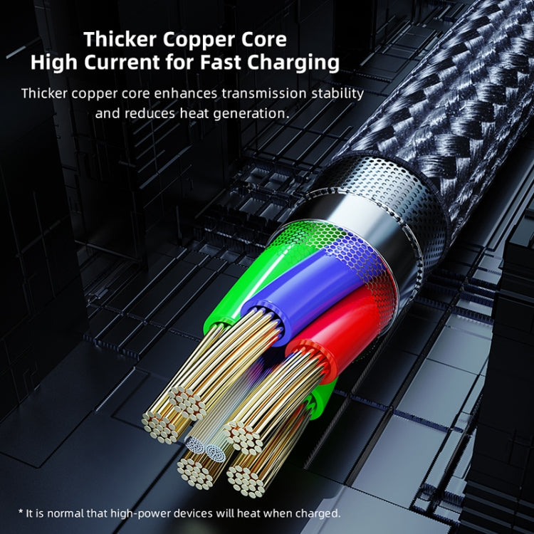 ROCK RCB0811 M3 20W USB-C/Type-C 轉 8 Pin 鋅合金快充手機遊戲數據線，長度：1m，Type-C 轉 8 Pin (1m)