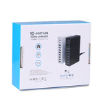 MFT-03Q 10 合 1 65W QC3.0 USB 智能快速充電器，歐規插頭，歐規插頭