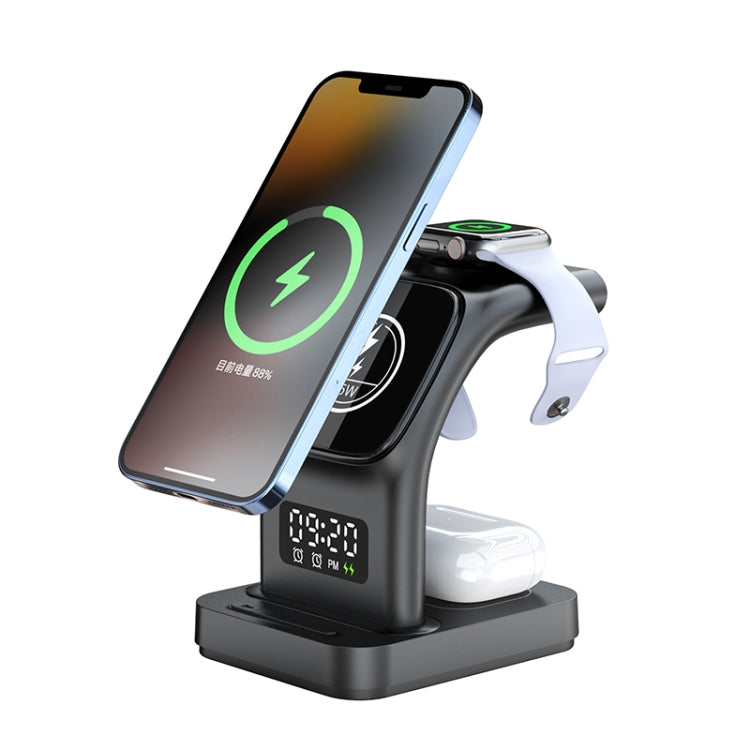 YP-HY05 15W 5合1 磁吸多功能無線充電器附時鐘，5合1