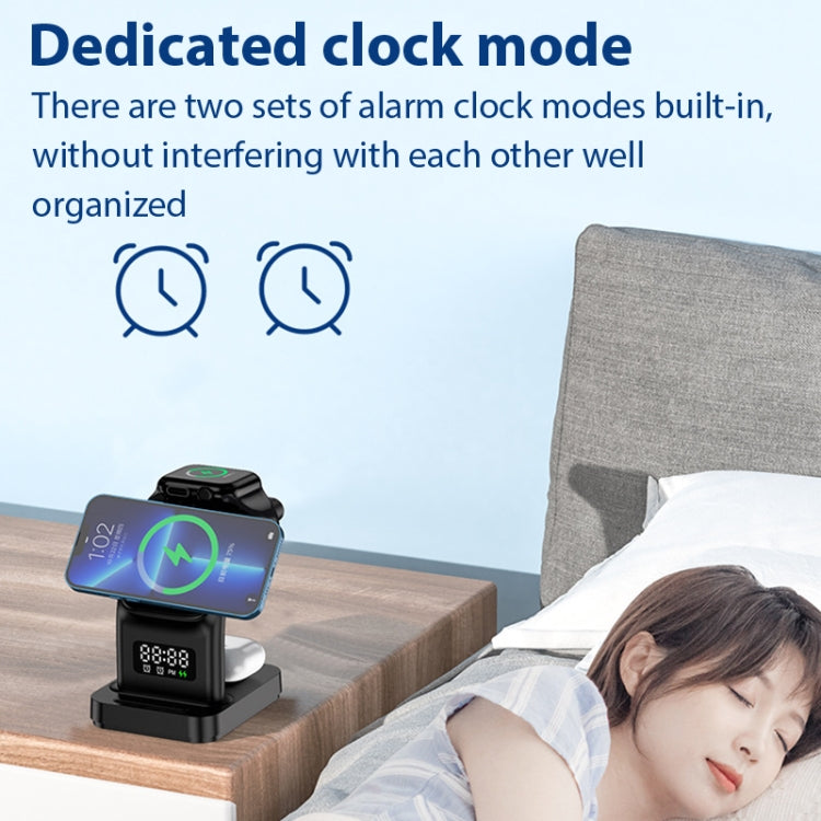 YP-HY05 15W 5合1 磁吸多功能無線充電器附時鐘，5合1