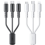 WEKOME WDC-02 潮汐能系列 3A USB 轉 8 Pin+Type-C+Micro USB 三合一 PVC 數據線，長度：1.2米