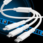 WEKOME WDC-02 潮汐能系列 3A USB 轉 8 Pin+Type-C+Micro USB 三合一 PVC 數據線，長度：1.2米