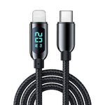 Mutural Li-CC001 1.2m PD20W 數字顯示 USB-C / Type-C 轉 8 Pin 充電數據線, Type-C 轉 8 Pin