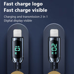 Mutural Li-CC001 1.2m PD20W 數字顯示 USB-C / Type-C 轉 8 Pin 充電數據線, Type-C 轉 8 Pin