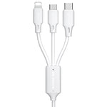WK WDC-103 3A 3合1 8 Pin + Micro USB + Type-C / USB-C 全速專業充電數據線，長度：1.15米