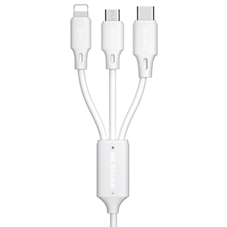 WK WDC-103 3A 3合1 8 Pin + Micro USB + Type-C / USB-C 全速專業充電數據線，長度：1.15米
