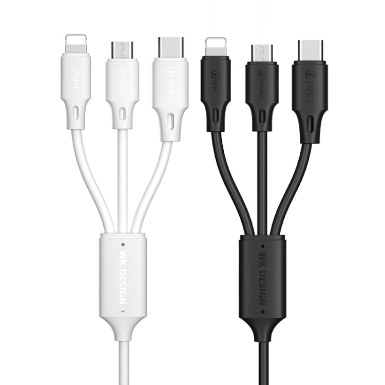 WK WDC-103 3A 3合1 8 Pin + Micro USB + Type-C / USB-C 全速專業充電數據線，長度：1.15米