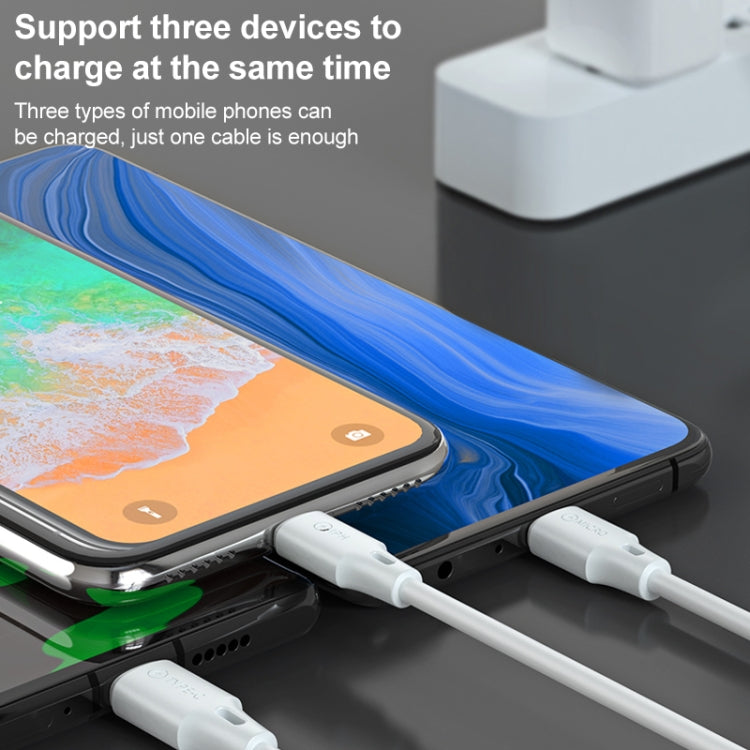 WK WDC-103 3A 3合1 8 Pin + Micro USB + Type-C / USB-C 全速專業充電數據線，長度：1.15米