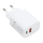 T087 20W USB-C / Type-C + USB 埠快充旅行充電器，歐規插頭，歐規插頭