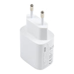 T087 20W USB-C / Type-C + USB 埠快充旅行充電器，歐規插頭，歐規插頭