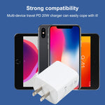 U087 20W USB-C / Type-C + USB 埠快充旅行充電器，美規插頭，美規插頭