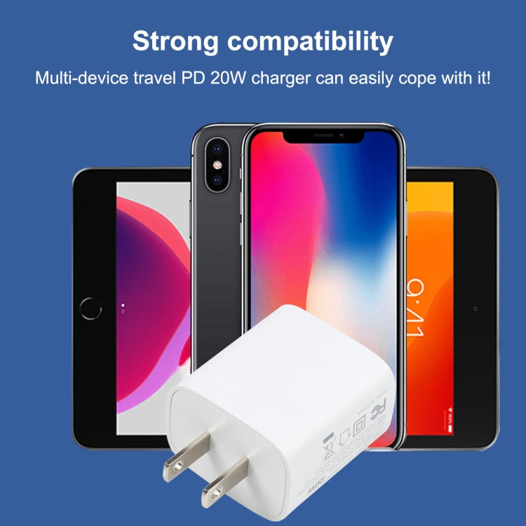 U087 20W USB-C / Type-C + USB 埠快充旅行充電器，美規插頭，美規插頭