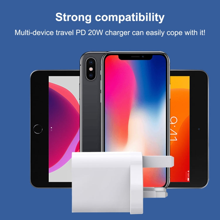 E087 20W USB-C / Type-C + USB 埠快充旅行充電器，英規插頭，英規插頭