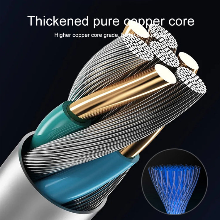 100W 6A Type-C 轉 8 Pin+Type-C+Micro USB 充電數據線，長度：1.3米
