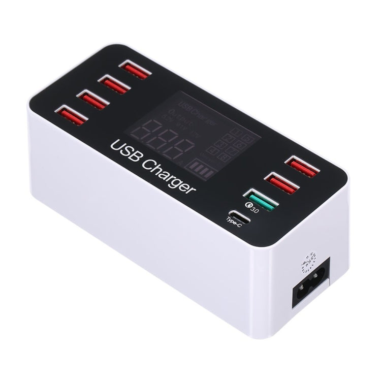 A9 Plus（全球版）多功能 AC 100V~240V 8埠 USB 數字顯示 LCD 可拆式充電站智慧充電器附無線充電，支援 QC3.0，A9 Plus（全球版）