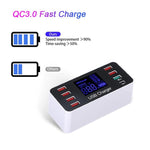 A9 Plus（全球版）多功能 AC 100V~240V 8埠 USB 數字顯示 LCD 可拆式充電站智慧充電器附無線充電，支援 QC3.0，A9 Plus（全球版）