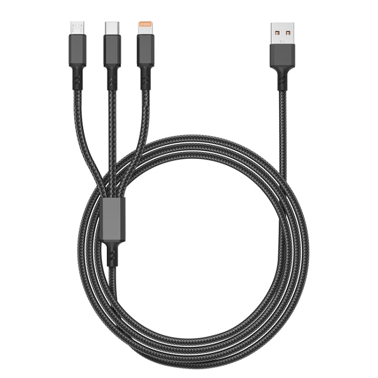 橘色插頭 3A 3合1 USB 轉 Type-C / 8 Pin / Micro USB 快充線，線長：1.2米，橘色插頭（黑色）、橘色插頭（藍色）、橘色插頭（紅色）、橘色插頭（銀色）