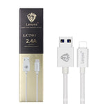 Lenyes LC701 1.5m 2.4A 輸出 USB 轉 8 Pin PVC 數據同步快充線，1.5m 8 Pin