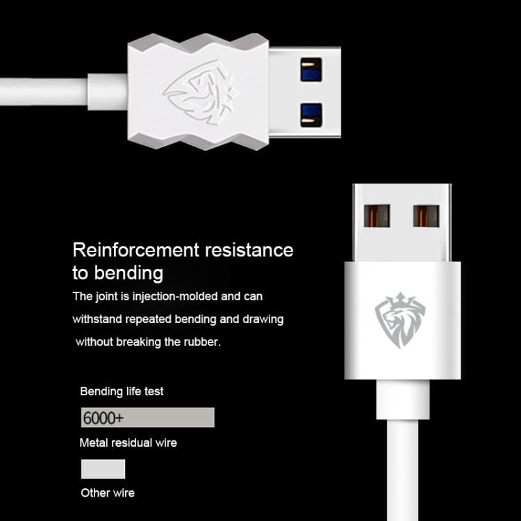 Lenyes LC701 1.5m 2.4A 輸出 USB 轉 8 Pin PVC 數據同步快充線，1.5m 8 Pin