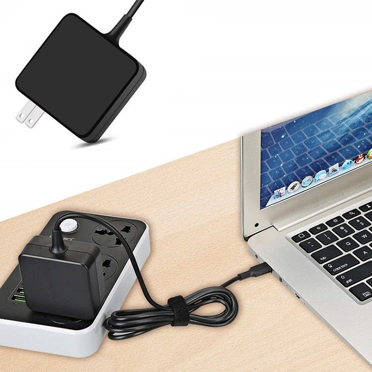 45W USB-C / Type-C 電源適配器便攜充電器，附Type-C充電線，美國插頭，45W美國插頭 /黑色