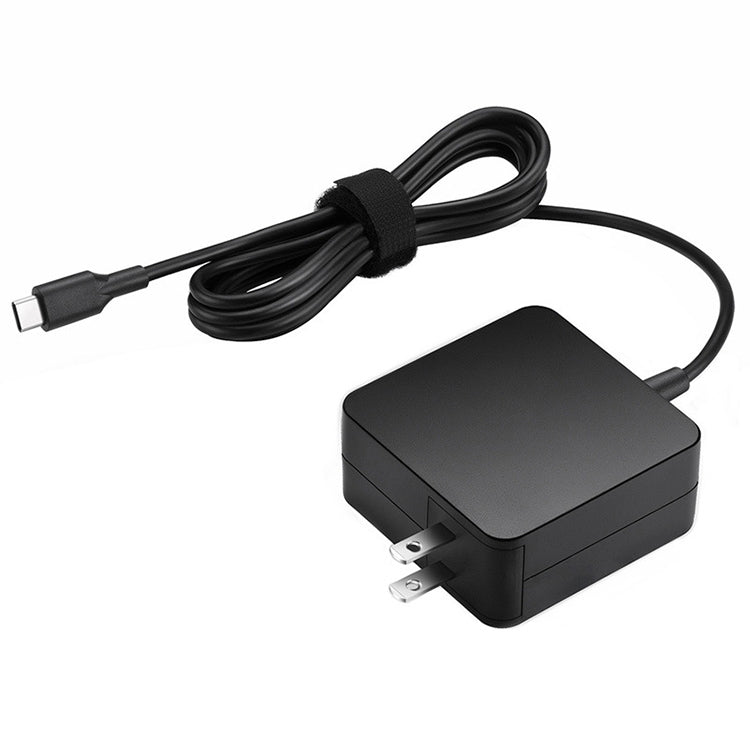 65W USB-C / Type-C 電源適配器便攜充電器，附Type-C充電線，美國插頭，65W美國插頭 /黑色