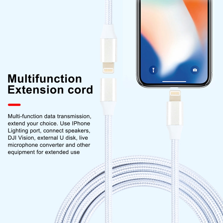 5V 2A 8針母轉8針公編織電源延長線，線長：1米，延長線