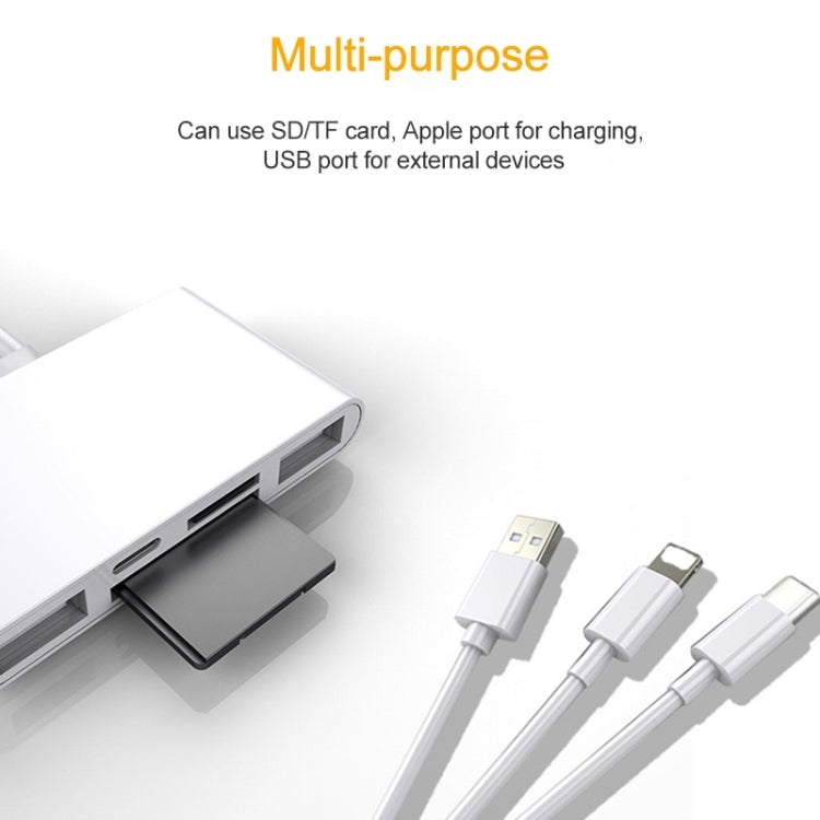 5 合 1 8 Pin + Type-C / USB-C + USB + TF 卡 + SD 卡多功能相機讀卡器轉接器，5 合 1