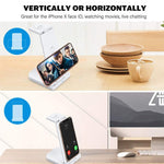 10W 3 合 1 QC 3.0 直立多功能無線充電器，具支架功能，適用於手機 / Apple Watch / AirPods