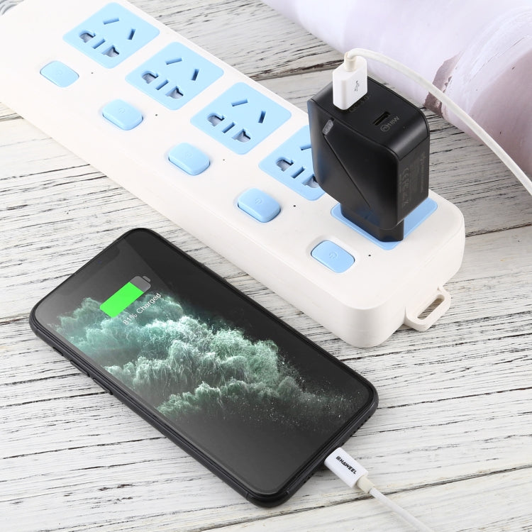 LZ-819A+C QC3.0 USB + PD 18W USB-C / Type-C 介面旅行充電器，帶指示燈，歐規插頭，歐規插頭