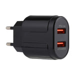 LZ-022 5V 2.4A 雙 USB 埠旅行充電器，歐規插頭