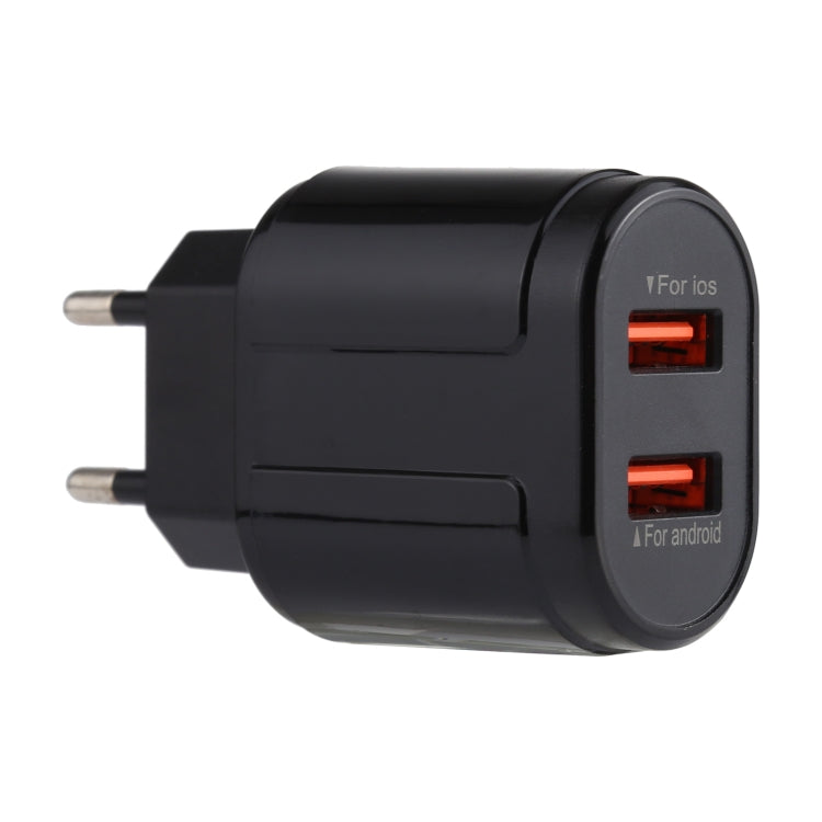 LZ-022 5V 2.4A 雙 USB 埠旅行充電器，歐規插頭