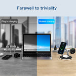 3 合 1 25W 多功能磁吸無線充電器，適用手機、Apple Watch 及 AirPods，附彩色 LED 燈