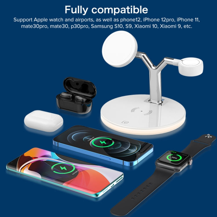 3 合 1 25W 多功能磁吸無線充電器，適用手機、Apple Watch 及 AirPods，附彩色 LED 燈