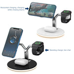 3 合 1 25W 多功能磁吸無線充電器，適用手機、Apple Watch 及 AirPods，附彩色 LED 燈