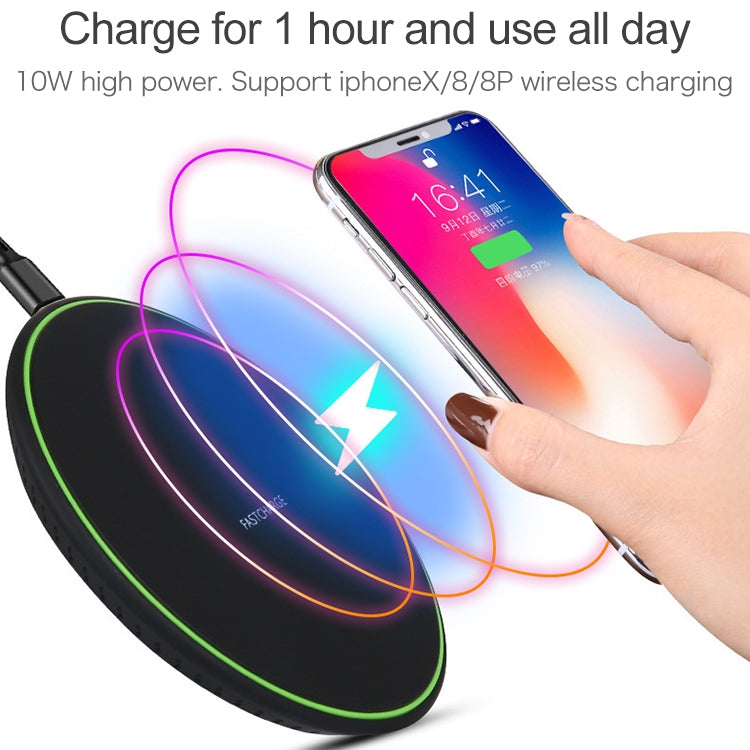 KD-1 超薄 10W 普通充電無線充電器，普通充電，黑色