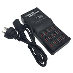 W-858 12A 12 埠 USB 快速充電座桌面智慧充電器 AC100-240V，AU 插頭，AU 插頭