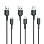 WK WDC-136 USB 轉 8 針 3A 快充數據線，USB 轉 8 針（黑色）、USB 轉 8 針（白色）