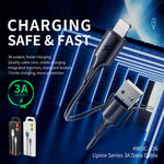 WK WDC-136 USB 轉 8 針 3A 快充數據線，USB 轉 8 針（黑色）、USB 轉 8 針（白色）