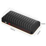 WLX-815 100W 15 埠 USB 快充座智能充電器，附手機與平板支架，100W 美國插頭、100W 歐洲插頭、100W 英國插頭、100W 澳洲插頭