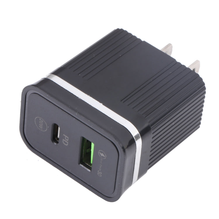 46-A2C2 20W PD + QC3.0 USB 多功能快速充電器，美規插頭，美規插頭
