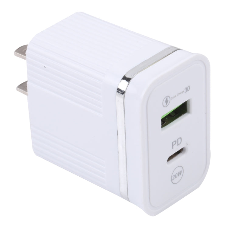 46-A2C2 20W PD + QC3.0 USB 多功能快速充電器，美規插頭，美規插頭