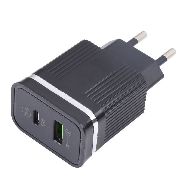 46-A2C2 20W PD + QC3.0 USB 多功能快充器，歐規插頭，歐規插頭