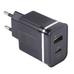 46-A2C2 20W PD + QC3.0 USB 多功能快充器，歐規插頭，歐規插頭