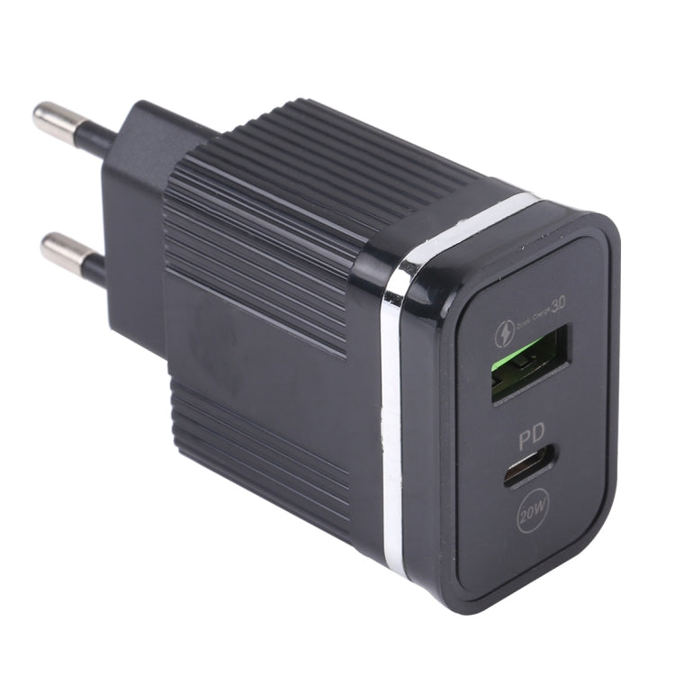 46-A2C2 20W PD + QC3.0 USB 多功能快充器，歐規插頭，歐規插頭