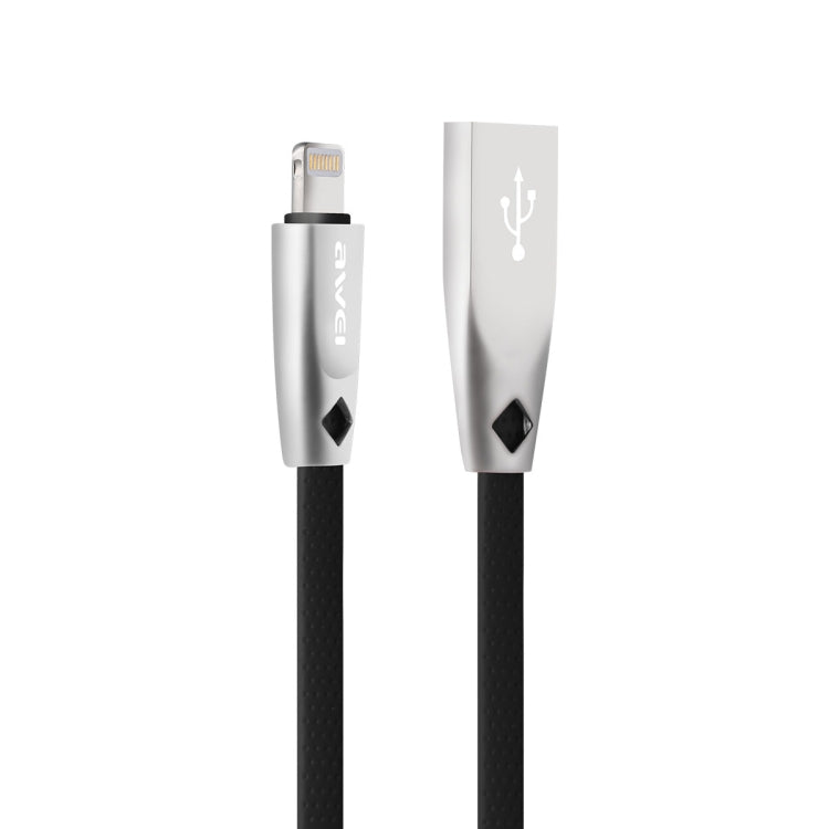 AWEI CL-95 USB轉8針便攜快充TPE+鋁合金數據線，2A，長度：1米